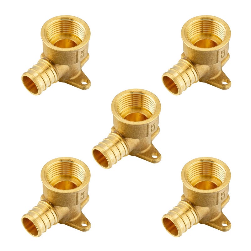 EFIELD (Pack of 5) EFIELD Pex 3/4 Inch x 3/4 Inch Female NPT Drop-ear Elbow Crimp Fittings, ASTM F1807,(PEX1807169-5PCS) - Image 1